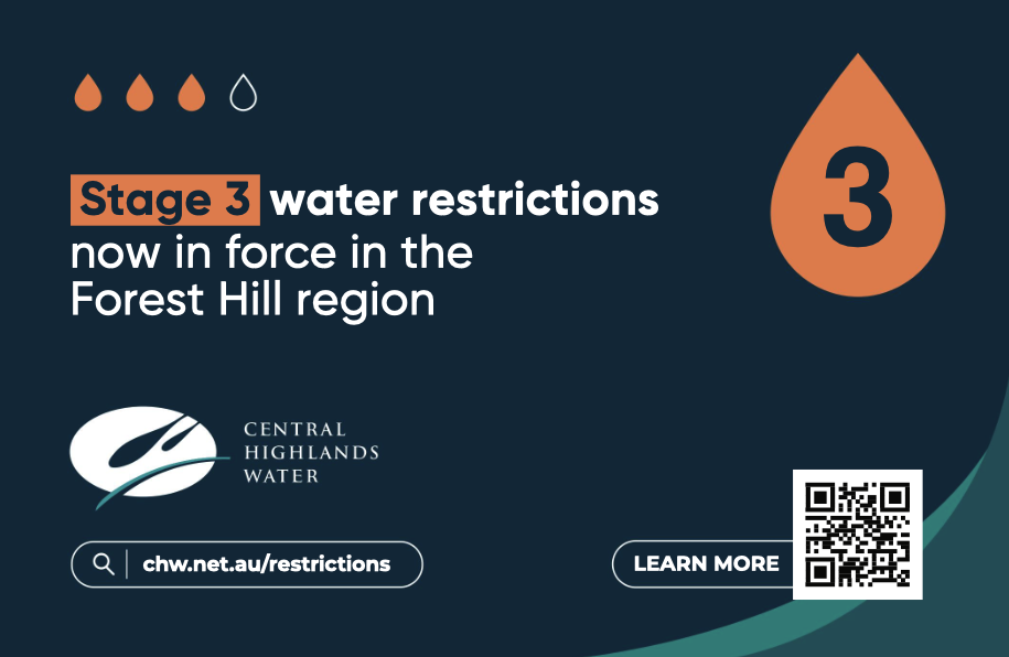 Stage 3 Water Restrictions for Forest Hill Region