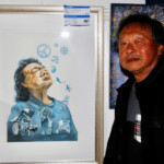 John Lam with his winning portrait. (Photo: Shiva Malekzadeh)